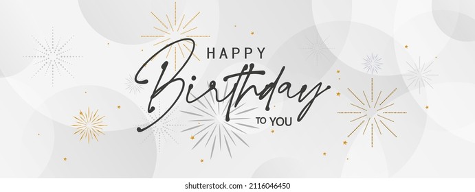 happy birthday text on white background.