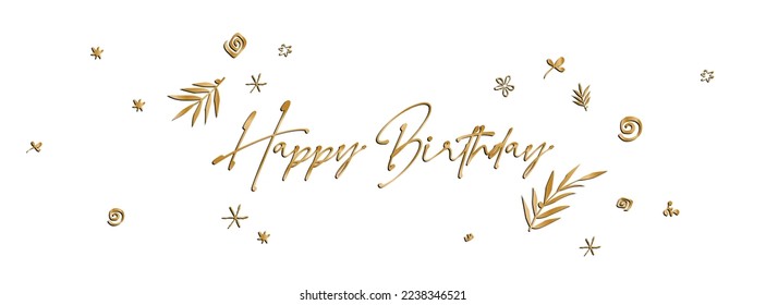 happy birthday text on white background.