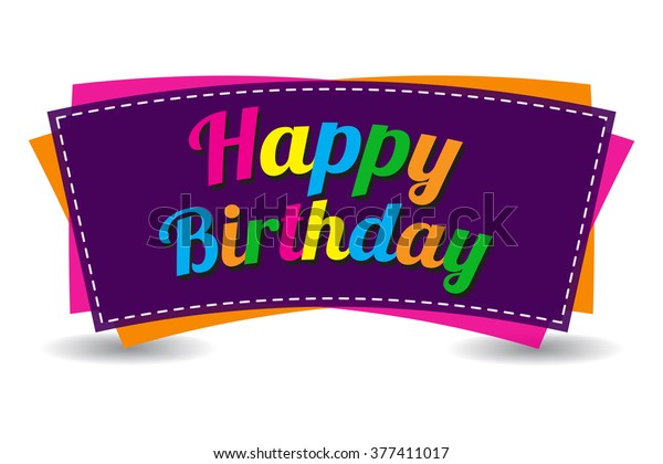 Texte D Anniversaire Joyeux Sur Fond Blanc Image Vectorielle De Stock Libre De Droits