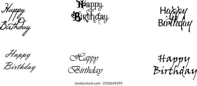 Happy birthday text party  vector birthday
