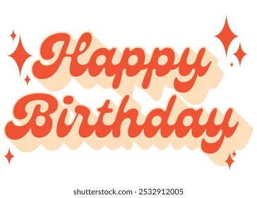 Happy Birthday Text in Red, Bold and Festive Typography, Perfect for Cards and Decorations, Celebrate Special Moments with Vibrant Style, Add Joy and Excitement to Birthday Celebrations.