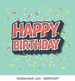 Happy Birthday. Text Speech Bubble Background.