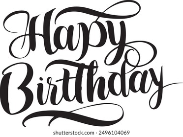 Happy birthday text vector design.