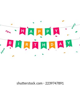 happy birthday text vector illustration