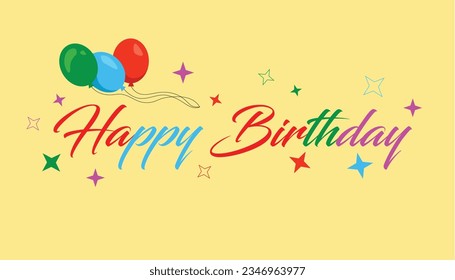 Happy birthday text vector illustration template design. use for happy birthday card design and poster and banner design.