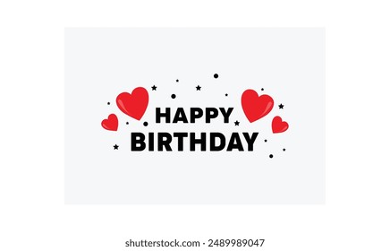 Happy birthday text vector illustration for use.