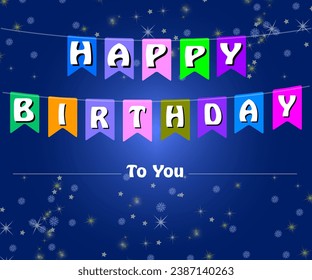 Happy Birthday Text Vector. Happy Birthday sign, design template, modern trend design, night neon signboard, night bright advertising, light banner. Editing text neon sign. 