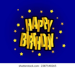 Vector de texto de cumpleaños feliz. Signo de cumpleaños feliz, plantilla de diseño, diseño de tendencia moderna, cartel de neón nocturno, publicidad nocturna brillante, banner de luz. Editando el signo de neón de texto. 
