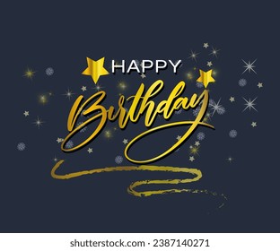 Happy Birthday Text Vector. Happy Birthday sign, design template, modern trend design, night neon signboard, night bright advertising, light banner. Editing text neon sign. 
