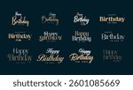 Happy Birthday text vector, Happy Birthday text template. Birthday greeting text. Birthday wishes template design in vector eps file.
