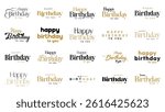 Happy Birthday text vector, Happy Birthday text template. Birthday greeting text. Birthday wishes template design in vector eps file.
