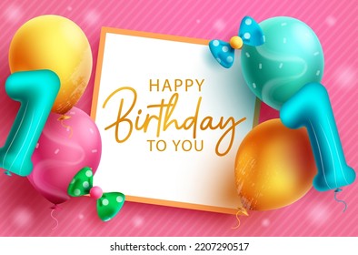 Happy Birthday Text Vector Template Design Stock Vector (Royalty Free ...