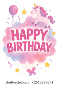 happy birthday text vector template with splash art