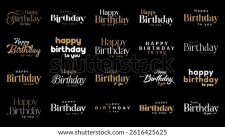 Happy Birthday text vector, Happy Birthday text template. Birthday greeting text. Birthday wishes template design in vector eps file.
