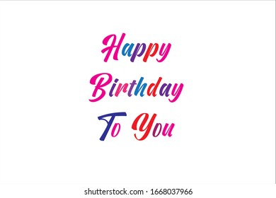 Feliz texto de cumpleaños con fondo blanco.