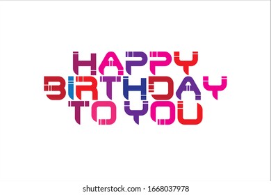 Happy birthday text with white background.