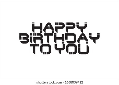 Happy birthday text with white background.