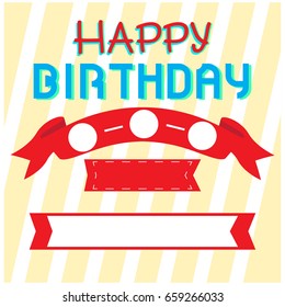 Happy birthday textured invitational card, Vector illustration