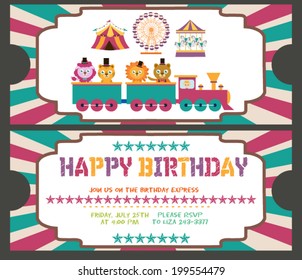 Happy Birthday ticket invitation