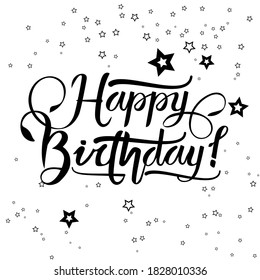 Happy Birthday Title Hand Lettering Calligraphy Stock Vector (Royalty ...