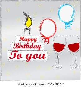 Happy Birthday . Toasting . Birthday cake .