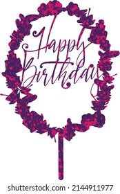 Happy Birthday topper purple colour
