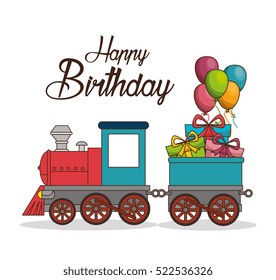 happy birthday train poster