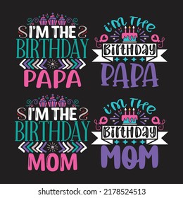 Happy Birthday T-shirt And SVG Design Bundle, Vector EPS Editable Files Bundle, can you download this Designs Bundle.