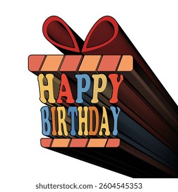 happy birthday typhography, logo, icon. greetings. vector