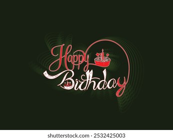 Happy Birthday Typographi with birthday party element vector art 