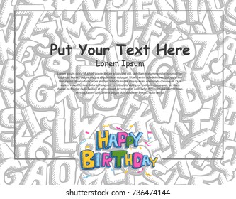 Happy Birthday Typographic Background . Vector illustration eps.10