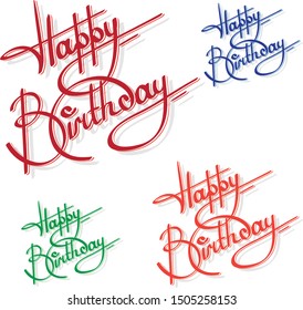 happy birthday typographic design vector illustration and sticker design