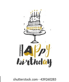 Happy birthday typographic design with vector illustration for your design.