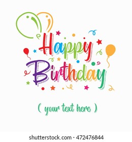 Herzlichen Glückwunsch zum Geburtstag, typografisches Design. Vektorgrafik