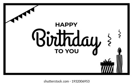 happy birthday typographic font elegant birthday card Congratulations