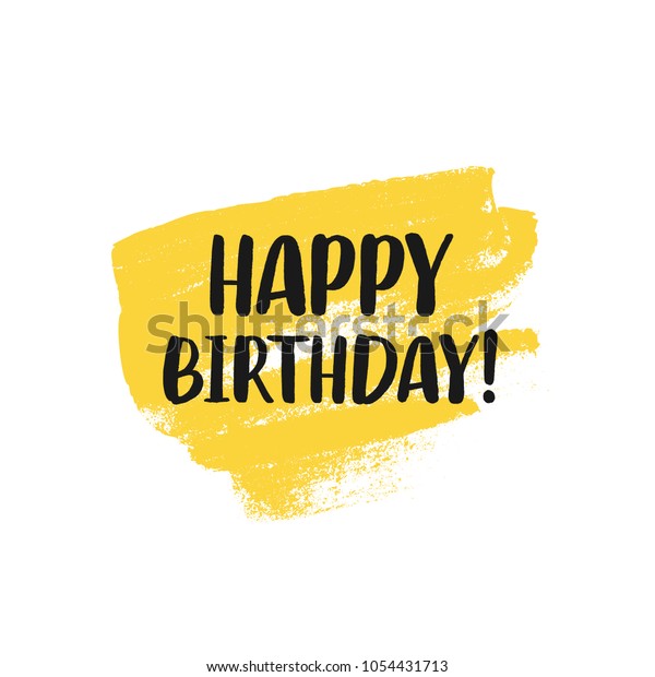 Happy Birthday Typographic Greeting Card Yellow のベクター画像素材 ロイヤリティフリー