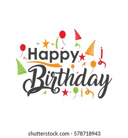 happy birthday typographic vector 