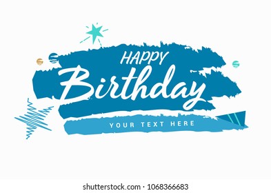 Happy Birthday typographic vector design for greeting cards, Birthday card, invitation card. Isolated birthday text, lettering composition. Vector Illustration eps.10