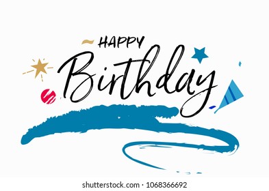 Happy Birthday typographic vector design for greeting cards, Birthday card, invitation card. Isolated birthday text, lettering composition. Vector Illustration eps.10