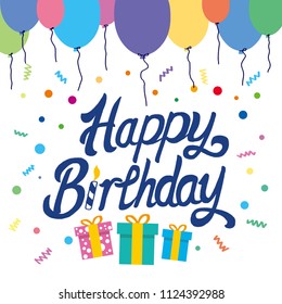 Happy Birthday typographic vector design for greeting cards, Birthday card, invitation card. Isolated birthday text,