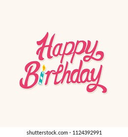 Happy Birthday typographic vector design for greeting cards, Birthday card, invitation card. Isolated birthday text,