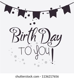 Happy Birthday Typographic vector design for greeting card, birthday card, invitation card, isolated text, lettering composition