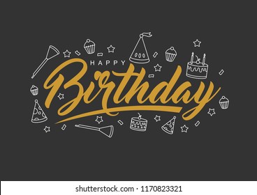 Diseño de Vector tipográfico de feliz cumpleaños para tarjetas de felicitación, tarjeta de cumpleaños, tarjeta de invitación. Texto de cumpleaños aislado, composición de letras. Ilustración vectorial eps.10