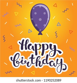 Happy Birthday typographic vector design for greeting cards. Lettering composition.