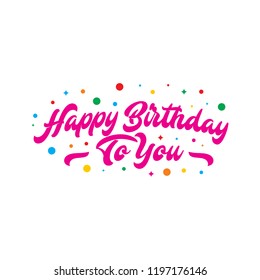 Happy Birthday Handwritten Text Hand Lettering Stock Vector (Royalty ...