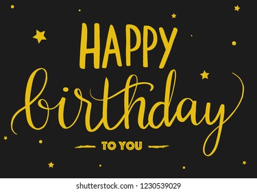 Happy Birthday typographic vector design for greeting cards, Birthday card, invitation card. Isolated birthday text, lettering composition, beautiful golden calligraphy. 