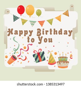Happy Birthday typographic vector design for greeting cards, Birthday card, invitation card. Isolated birthday text, lettering composition. Vector Illustration 