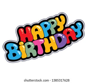 Happy Birthday typographic vector design for greeting cards, Birthday card, invitation card. 