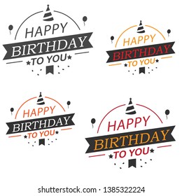 Happy Birthday typographic vector design for greeting cards, Birthday card, invitation card. Isolated birthday text, lettering composition. Vector Illustration 
