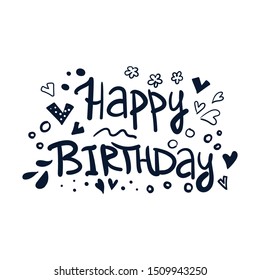 Happy Birthday typographic vector design for greeting cards, Birthday card, invitation card. Isolated birthday text, lettering composition. Vector Illustration eps.10